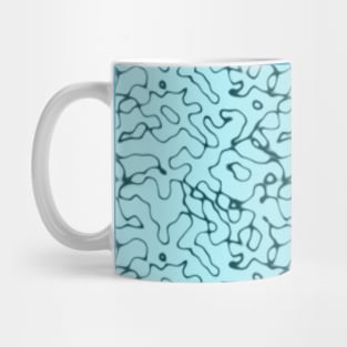 Blue Squiggles Pop Art 60s 70s 80s 90s Squiggle Lines Artwork Deco Abstract Mug